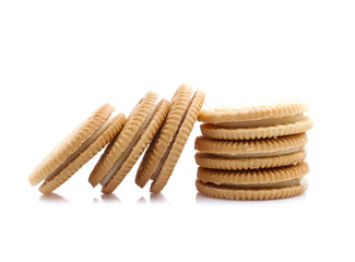 cookies with cream filling isolated on white background