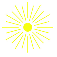 sun icon. yellow sun vector. weather icon