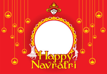 Naklejka premium Happy navratri festival poster design