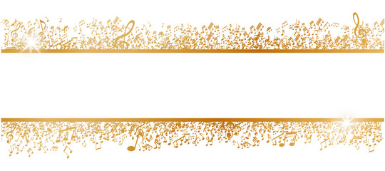 gold musical notes frame isolated on white background © agrus