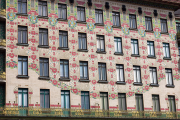 old building with flowers design on wall Vienna Austria