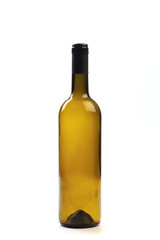 empty bottle of wine isolated on a white background - Image