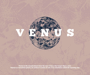 Hand drawn Venus planet © Marina Gorskaya