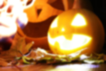 Halloween pumpkin leaves fall