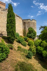Fototapeta na wymiar Montreuil-Bellay. Mur d'enceinte du château. Maine-et-Loire. Pays de Loire
