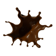 Splash of chocolate 3d illustration, 3d rendering.