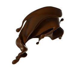 Splash of chocolate 3d illustration, 3d rendering.