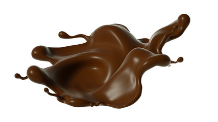Splash of chocolate 3d illustration, 3d rendering.