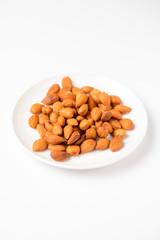 nutritious nuts almonds on a white background