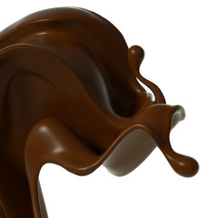 Obraz premium Splash of chocolate 3d illustration, 3d rendering.