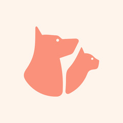 Dog and cat logo. Icon design. Template elements