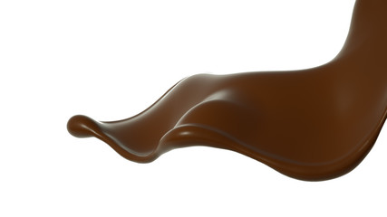 Splash of chocolate 3d illustration, 3d rendering.