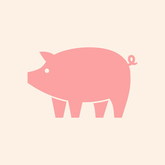 Pig logo. Icon design. Template elements