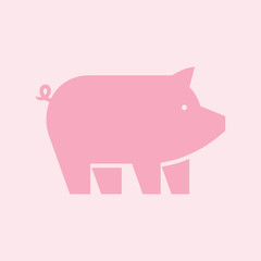 Pig logo. Icon design. Template elements