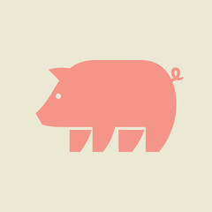 Pig logo. Icon design. Template elements