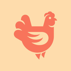 Hen, chicken logo. Icon design. Template elements
