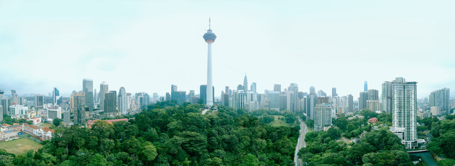 Kuala Lumpur forest eco park with cityscape skyline