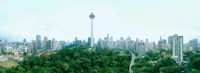 Foto op Canvas Kuala Lumpur forest eco park with cityscape skyline © jamesteohart