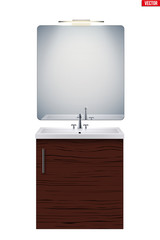 Domestic washbasin cabinet with mirror