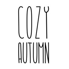 Autumn lettering in tall fun font with cute letters