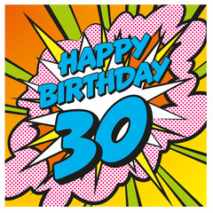 Carte Happy Birthday 30 years 