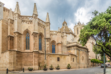 View at the Cathedral in the streets of Tarragona in Spain