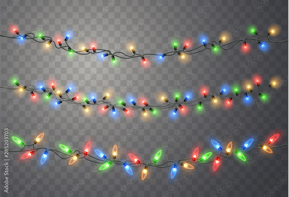 Poster christmas lights. vector string