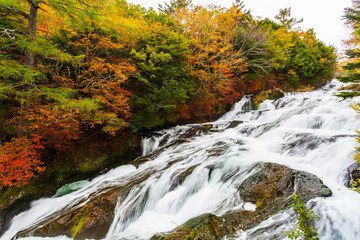 Ryuzu Falls in autumn season at Nikko, Japan.