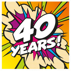 Carte Happy Birthday 40 years 