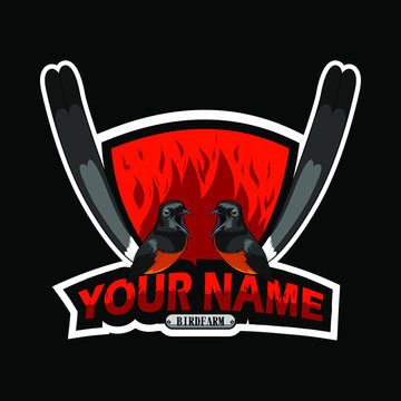 bird breeding logo. murai bird illustration