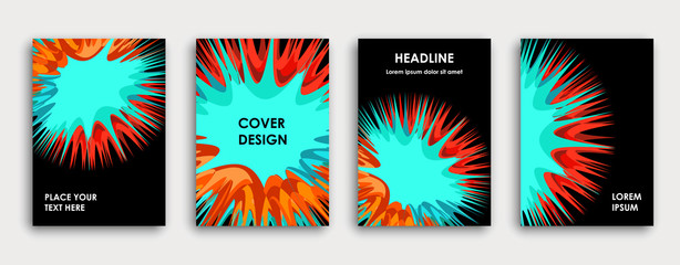 Multi-colored book cover page design, creative abstract background.