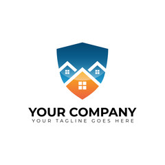 Modern security logo, house vector icon