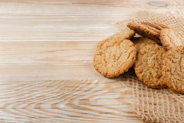 Thin Oatmeal Cookies, Healthy Cereal Crackers with Chocolate