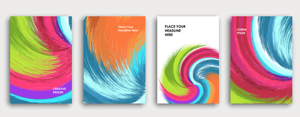 Multi-colored book cover page design, creative abstract background.