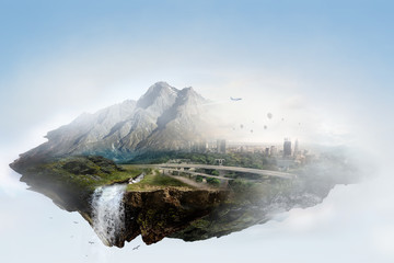 Summer mountain abstract hills landscape