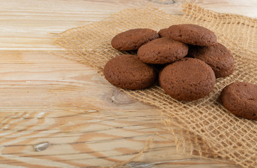 Soft Chocolate Butter Cookies With Chocolate Filling on Table