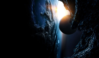 Abstract planets and space background