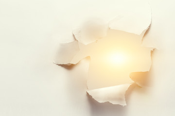 Effect of torn paper hole