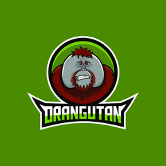 orang utan mascot logo. vector illustration of orang utan face © asnan_ad
