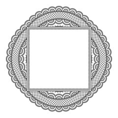 Decorative monochrome pattern in ethnic oriental style for greeting card, invitation, announcement or coloring book page