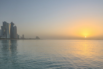 Doha's West Bay at dawn, Qatar