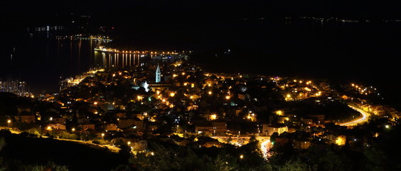 Fototapeta premium Mali Losinj, panoramic view at night (Croatia)