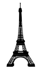eiffel tower in paris, line art silhouette, hand drawn