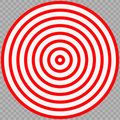 Circle red and white lines background. Vector