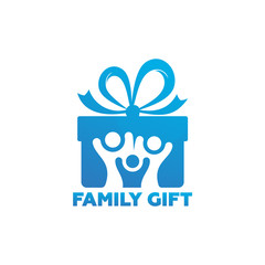 Family Gift Logo Template Design Vector, Emblem, Design Concept, Creative Symbol, Icon