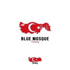Blue Mosque Logo Inspirations Template, Mosque Vector, Sultan Ahmed Mosque