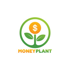 Money Plant Logo Template Design Vector, Emblem, Design Concept, Creative Symbol, Icon