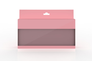 box with transparent window on white background. 3d illustration 