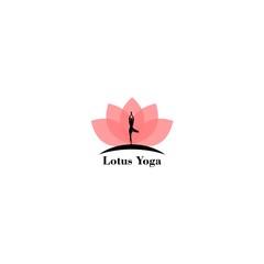 Lotus Yoga Logo Template Design Vector