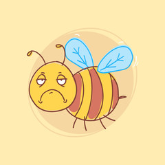 Bee dissatisfied in flight. Funny character